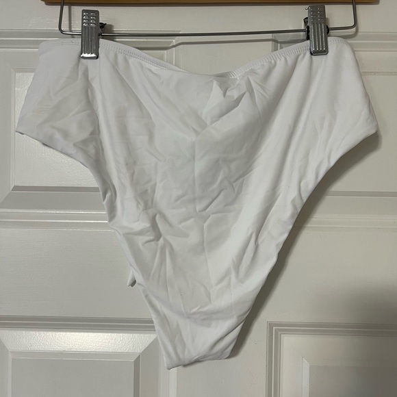 Lulu's White High Rise Tie-Front Bikini Bottom - Picture 2 of 4